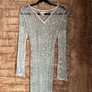🦋 Rare Voyage 90’s Couture Vintage Sequin Sheer Maxi Dress